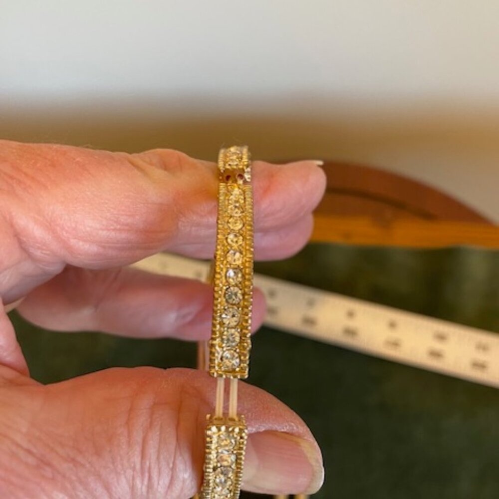 4 Natasha Rhinestone Infinity Stack Bracelets - Gold tone - Picture 7 of 9